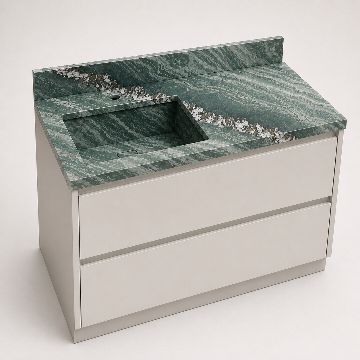 "The Space Saver" - Corner Or Offset Integrated Sink