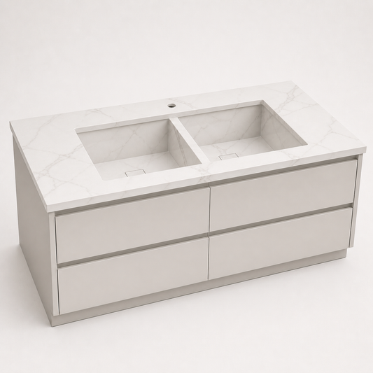 "The Double Workstation" - Double-Bowl Seamless Sink