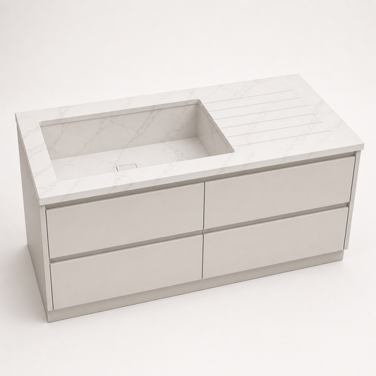 "The Chef's Drainboard" - Integrated Kitchen Sink With Drainboard