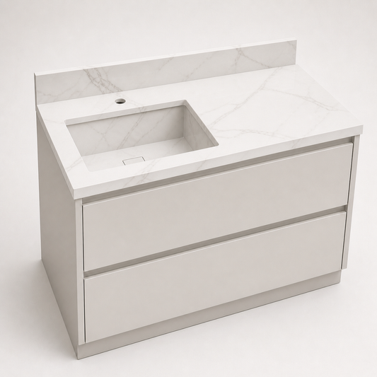 "The Space Saver" - Corner Or Offset Integrated Sink