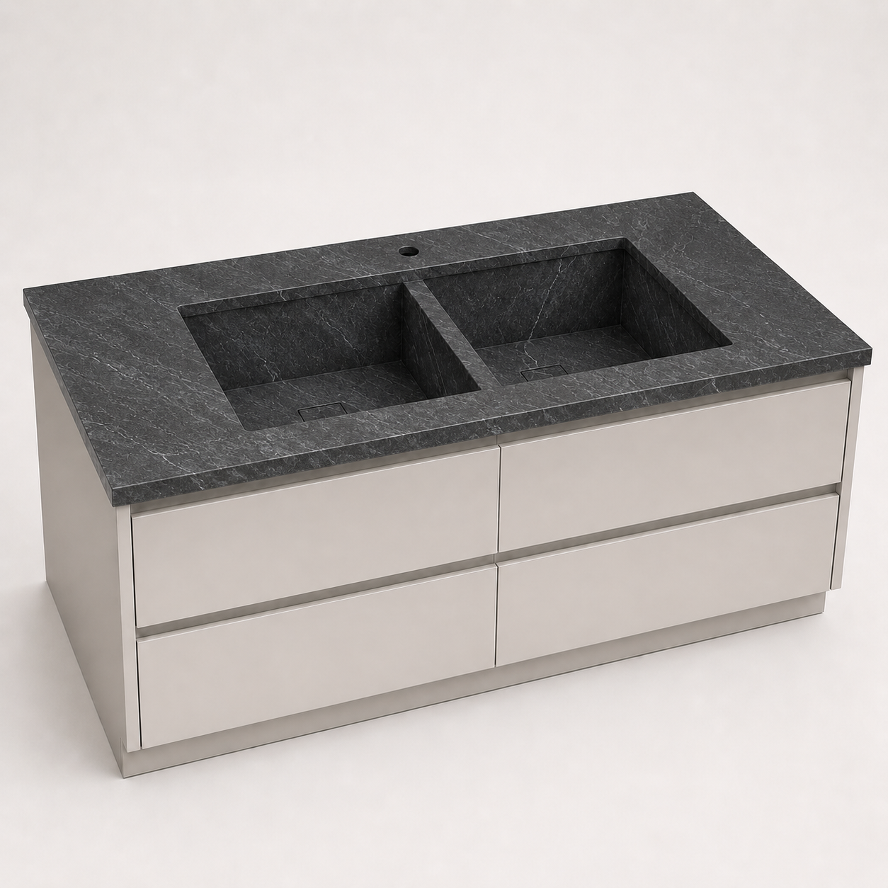 "The Double Workstation" - Double-Bowl Seamless Sink