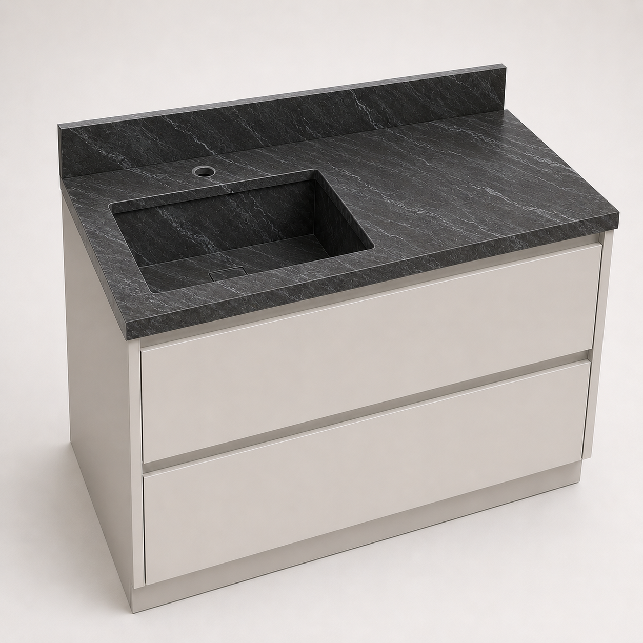 "The Space Saver" - Corner Or Offset Integrated Sink