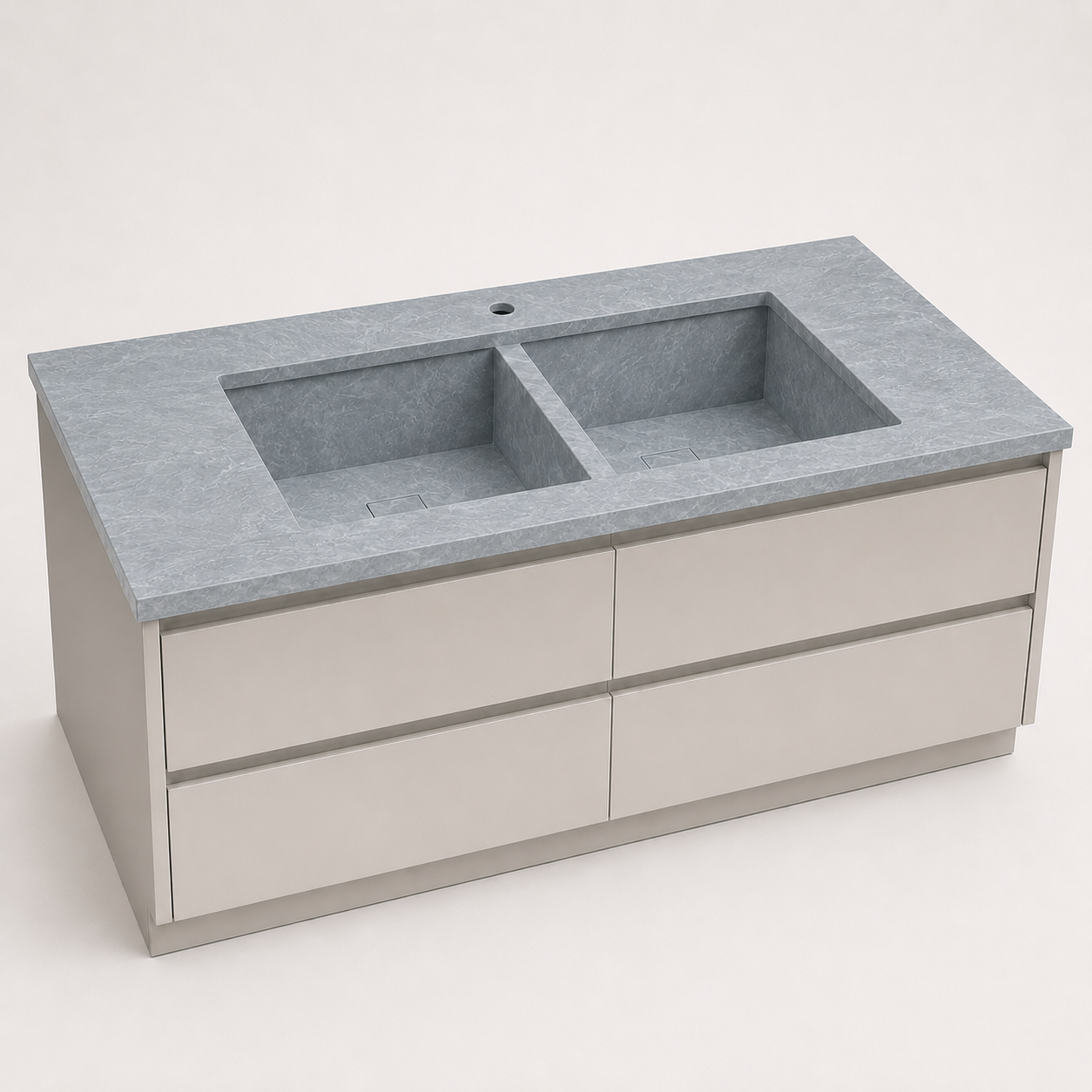 "The Double Workstation" - Double-Bowl Seamless Sink