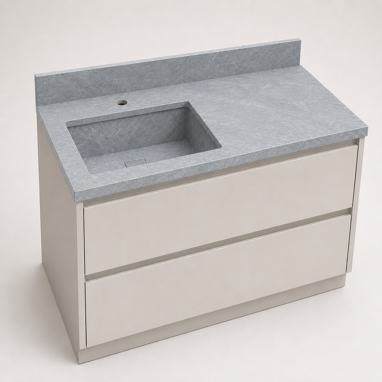 "The Space Saver" - Corner Or Offset Integrated Sink