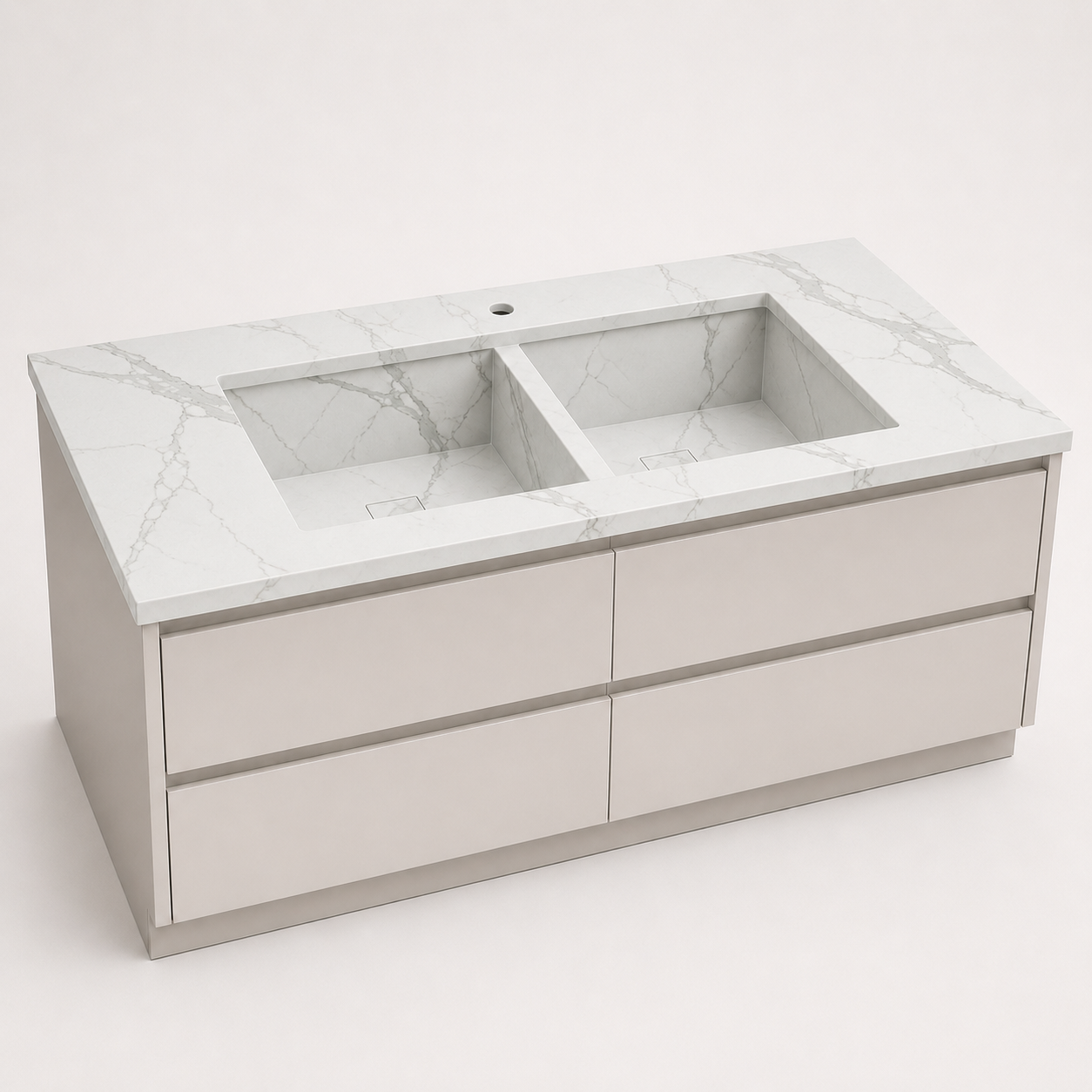 "The Double Workstation" - Double-Bowl Seamless Sink