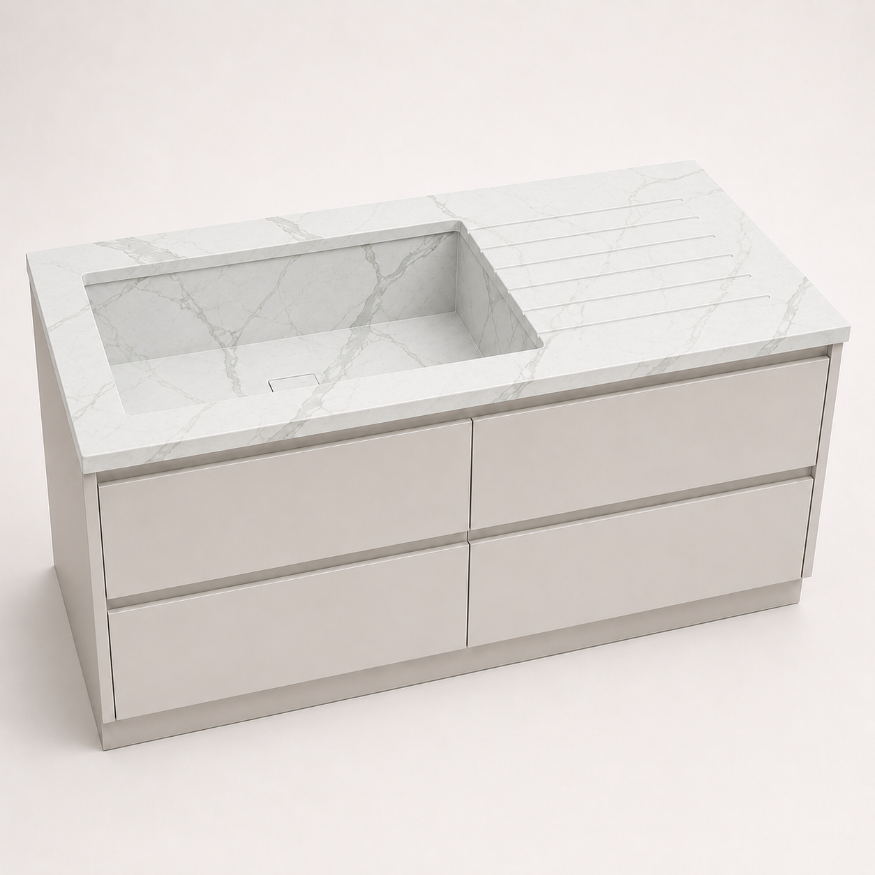 "The Chef's Drainboard" - Integrated Kitchen Sink With Drainboard