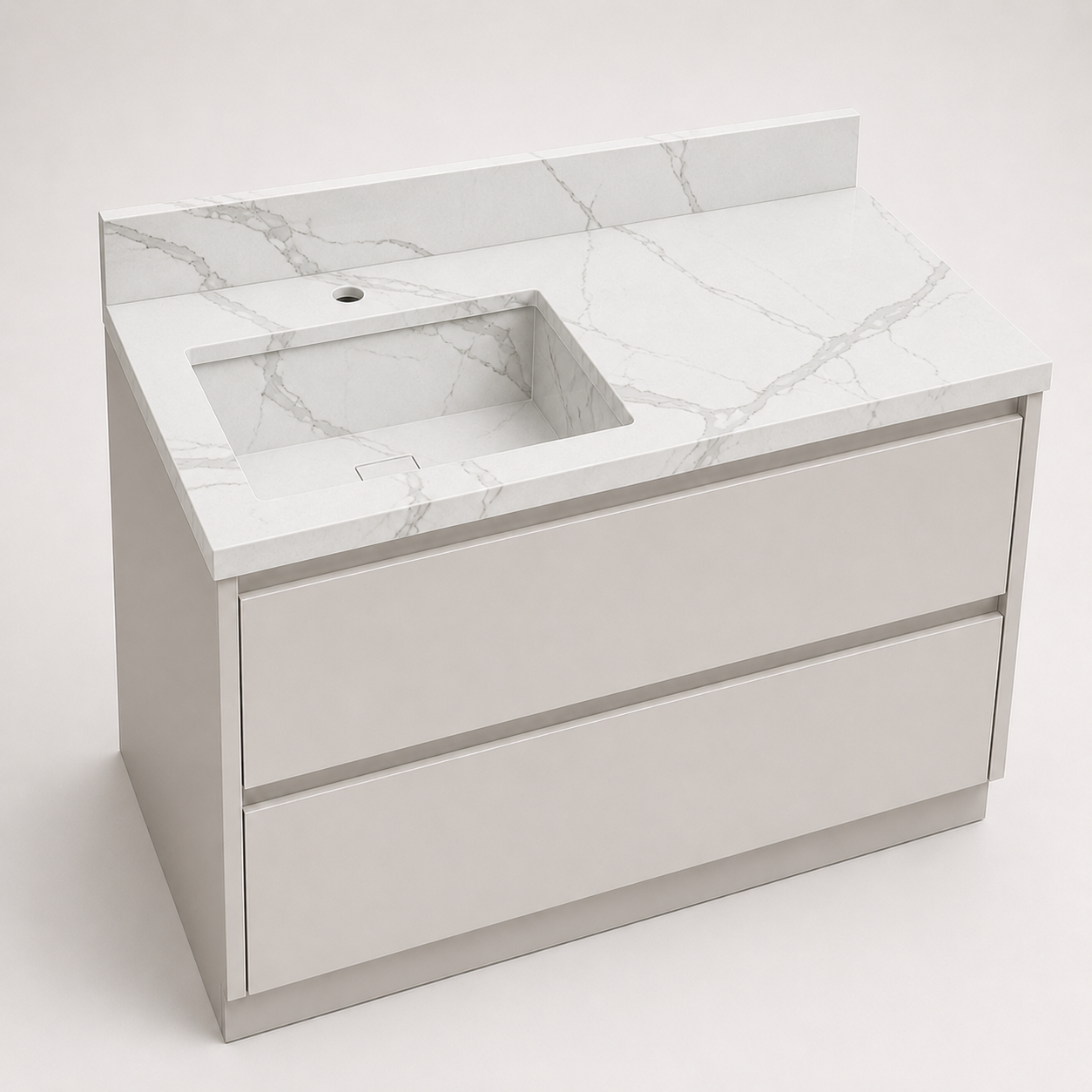"The Space Saver" - Corner Or Offset Integrated Sink