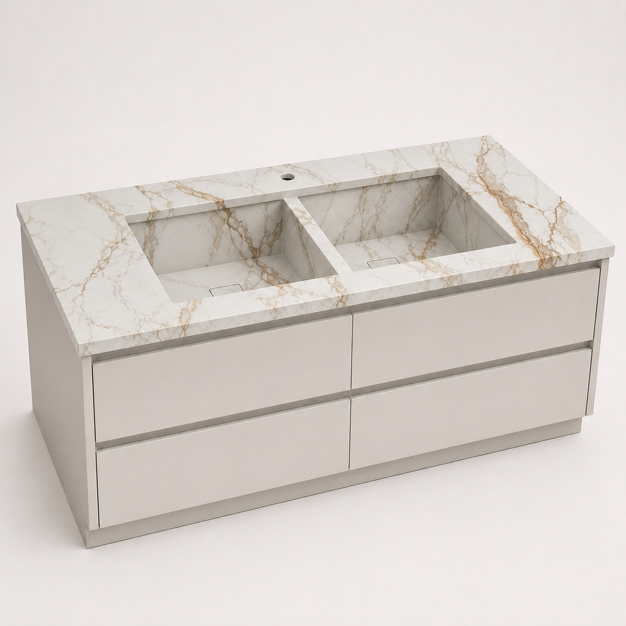 "The Double Workstation" - Double-Bowl Seamless Sink