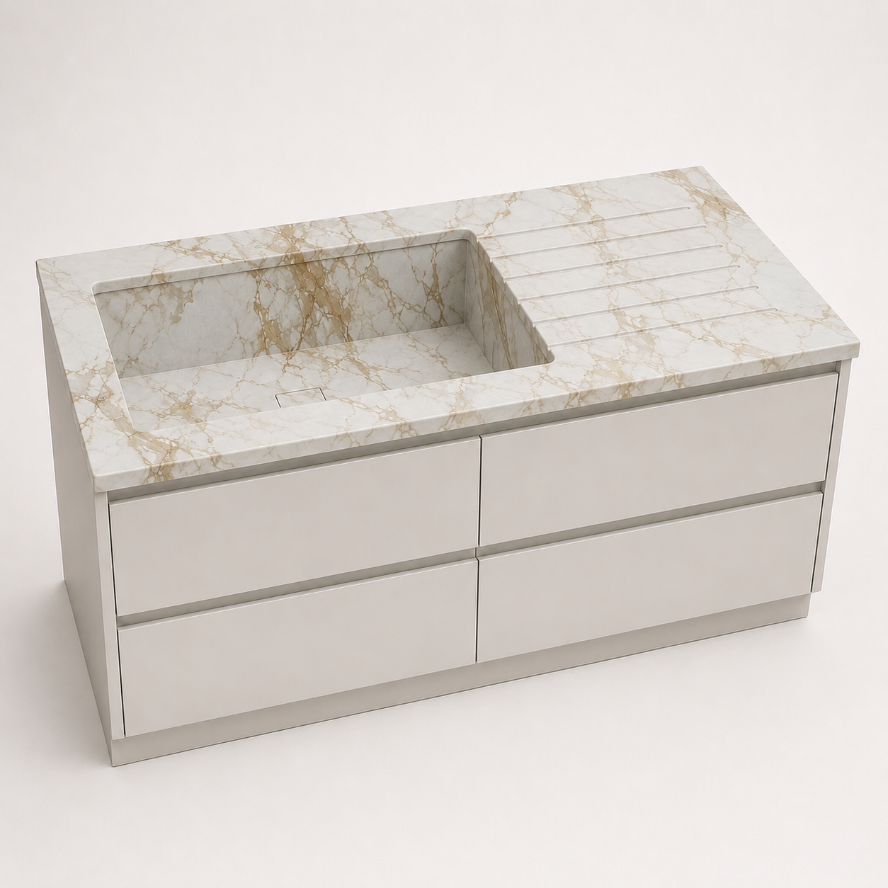 "The Chef's Drainboard" - Integrated Kitchen Sink With Drainboard
