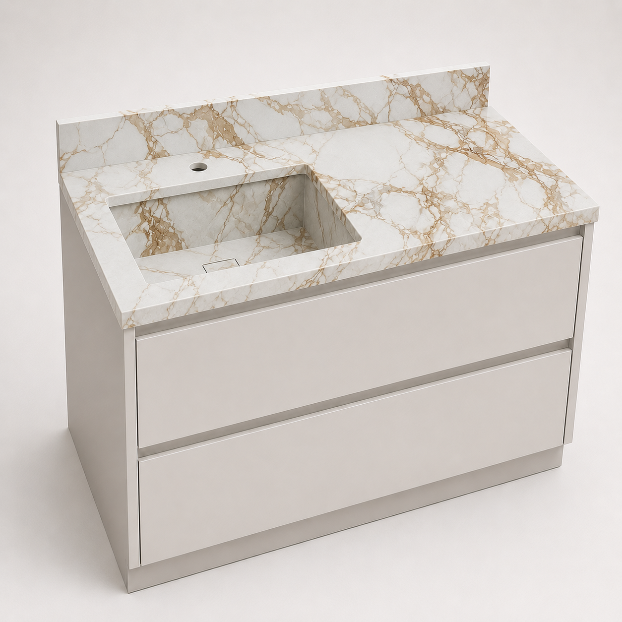 "The Space Saver" - Corner Or Offset Integrated Sink