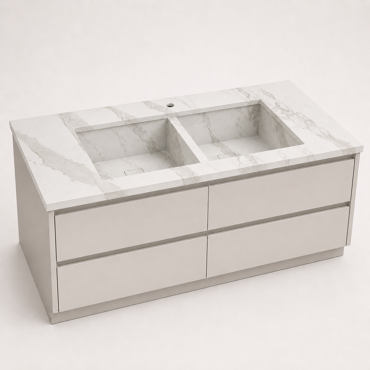 "The Double Workstation" - Double-Bowl Seamless Sink