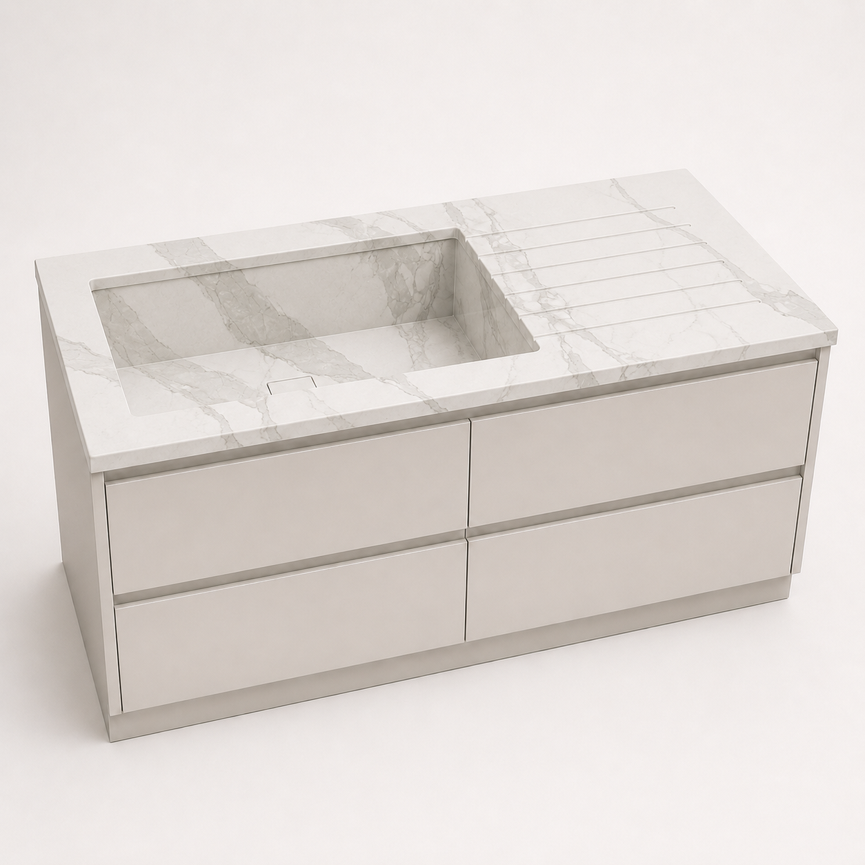 "The Chef's Drainboard" - Integrated Kitchen Sink With Drainboard