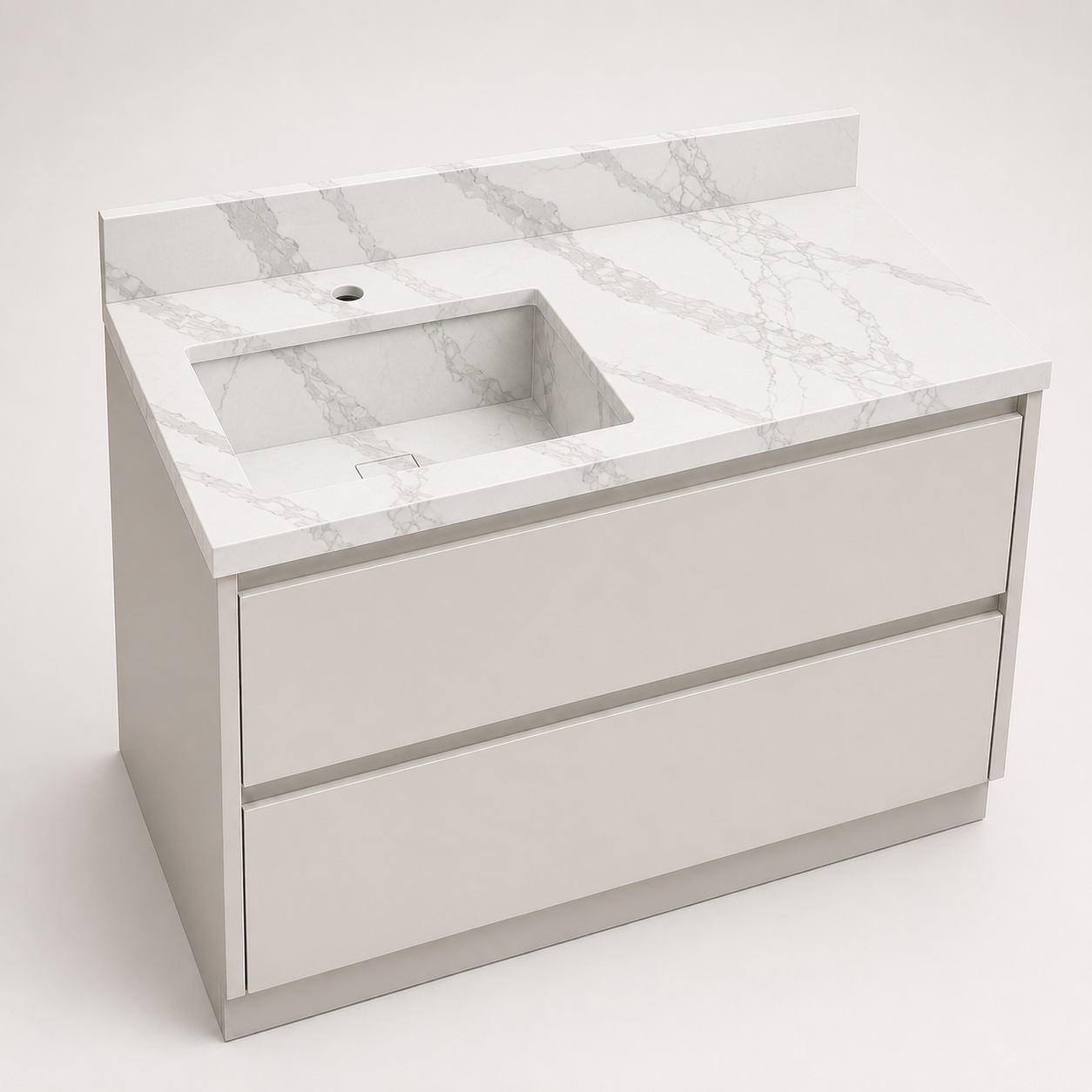 "The Space Saver" - Corner Or Offset Integrated Sink