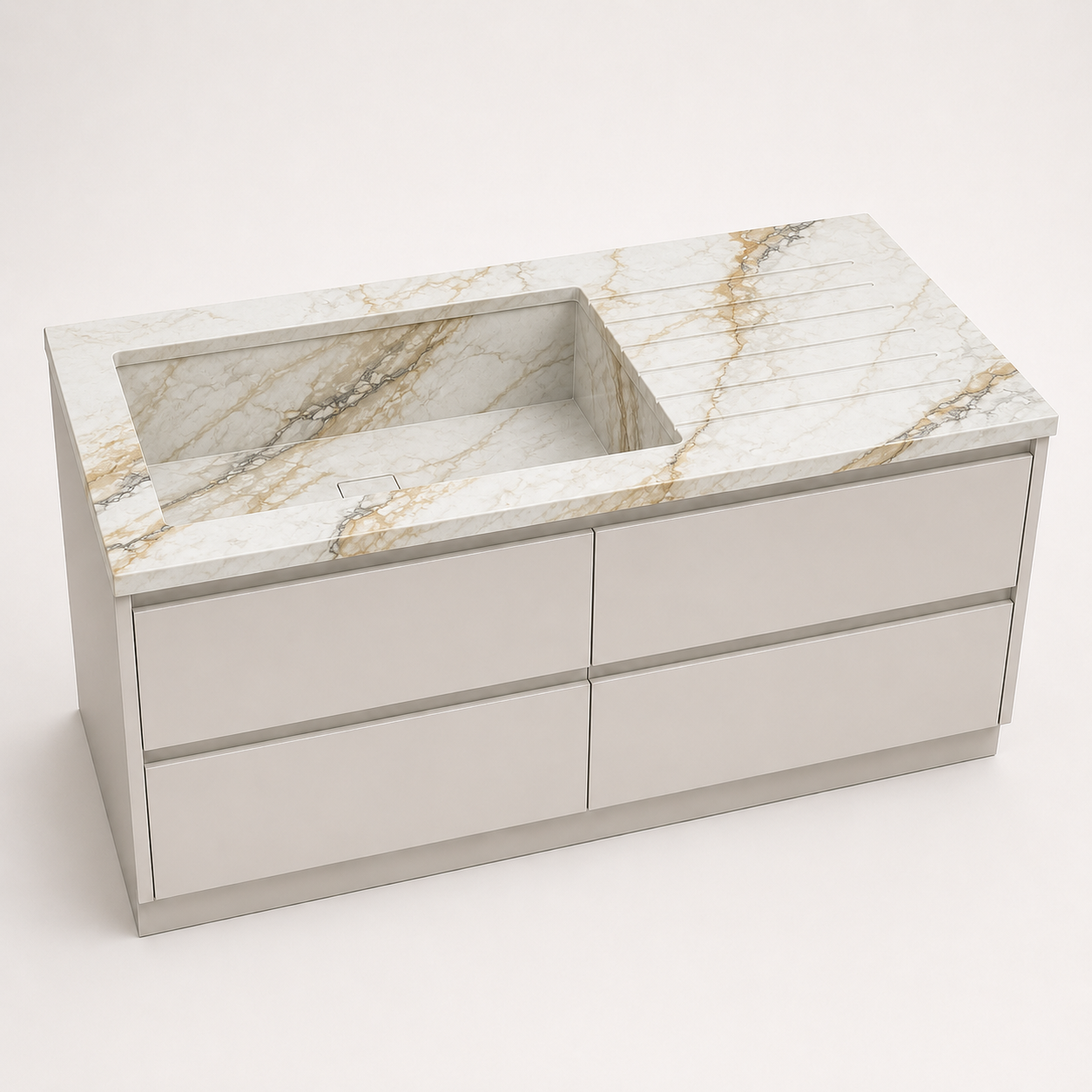 "The Chef's Drainboard" - Integrated Kitchen Sink With Drainboard