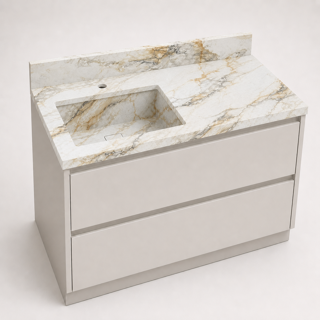 "The Space Saver" - Corner Or Offset Integrated Sink