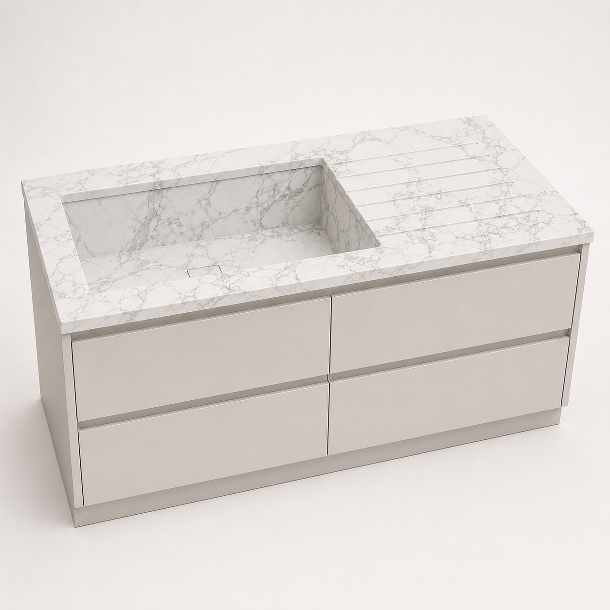"The Chef's Drainboard" - Integrated Kitchen Sink With Drainboard