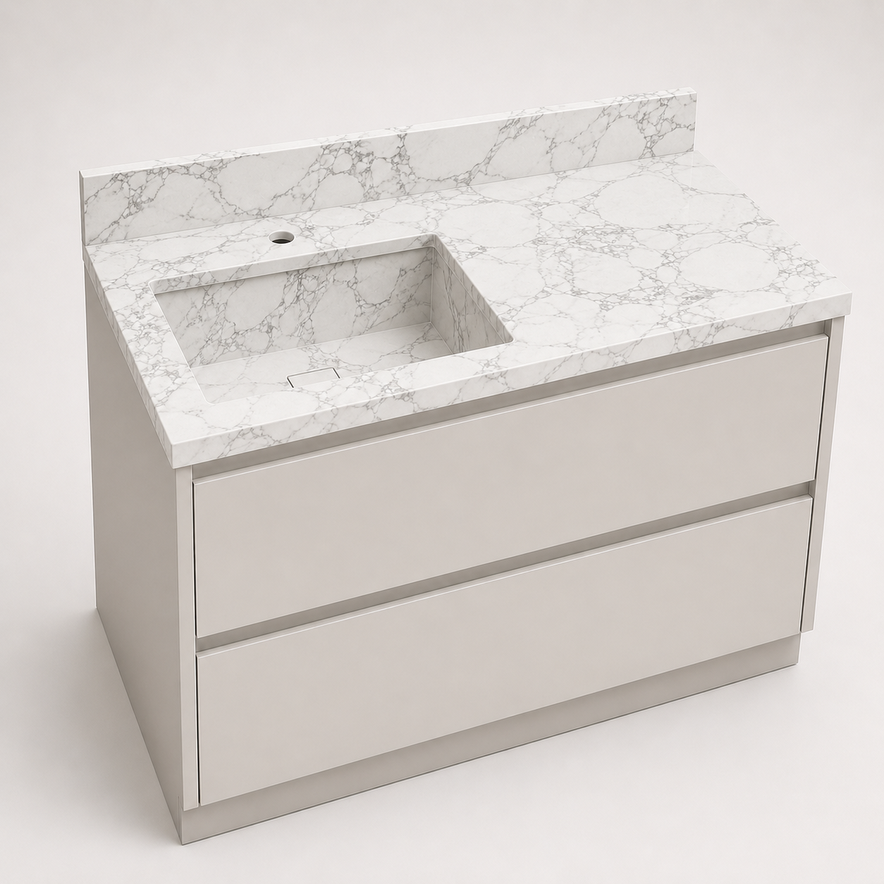 "The Space Saver" - Corner Or Offset Integrated Sink
