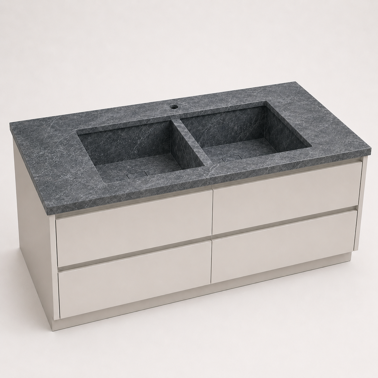 "The Double Workstation" - Double-Bowl Seamless Sink