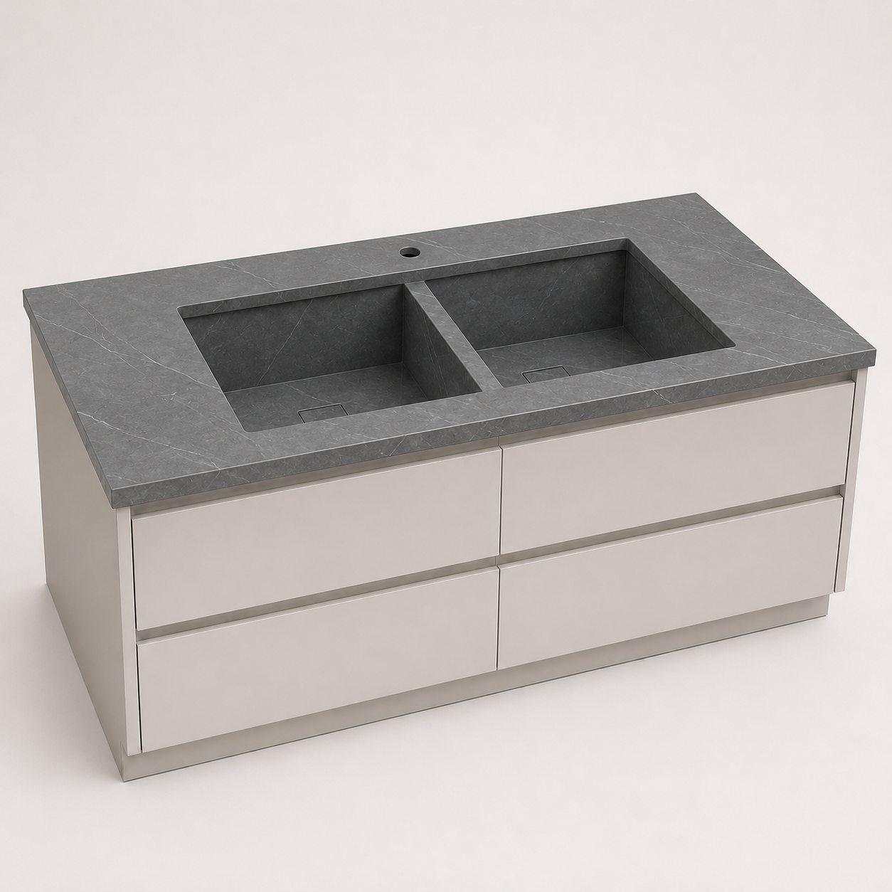 "The Double Workstation" - Double-Bowl Seamless Sink
