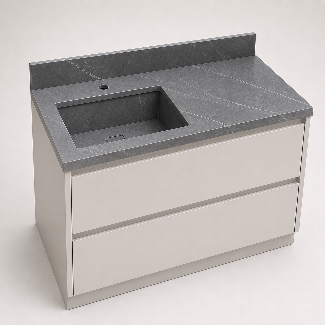 "The Space Saver" - Corner Or Offset Integrated Sink