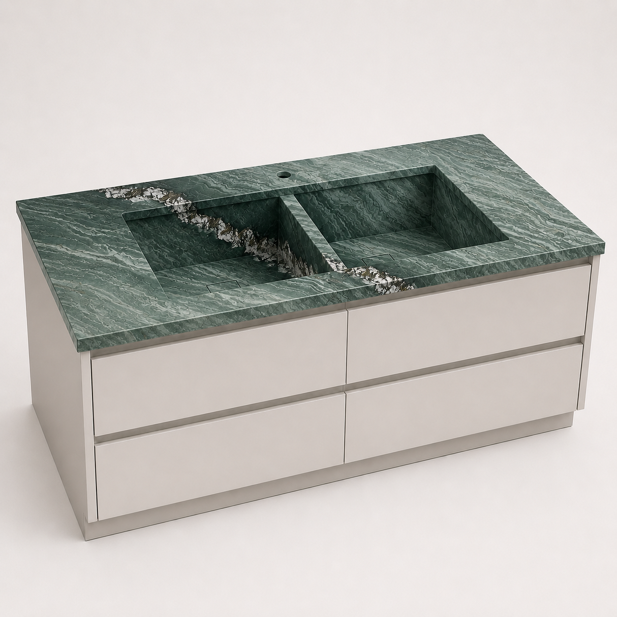 "The Double Workstation" - Double-Bowl Seamless Sink